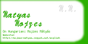 matyas mojzes business card