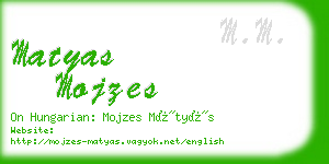 matyas mojzes business card